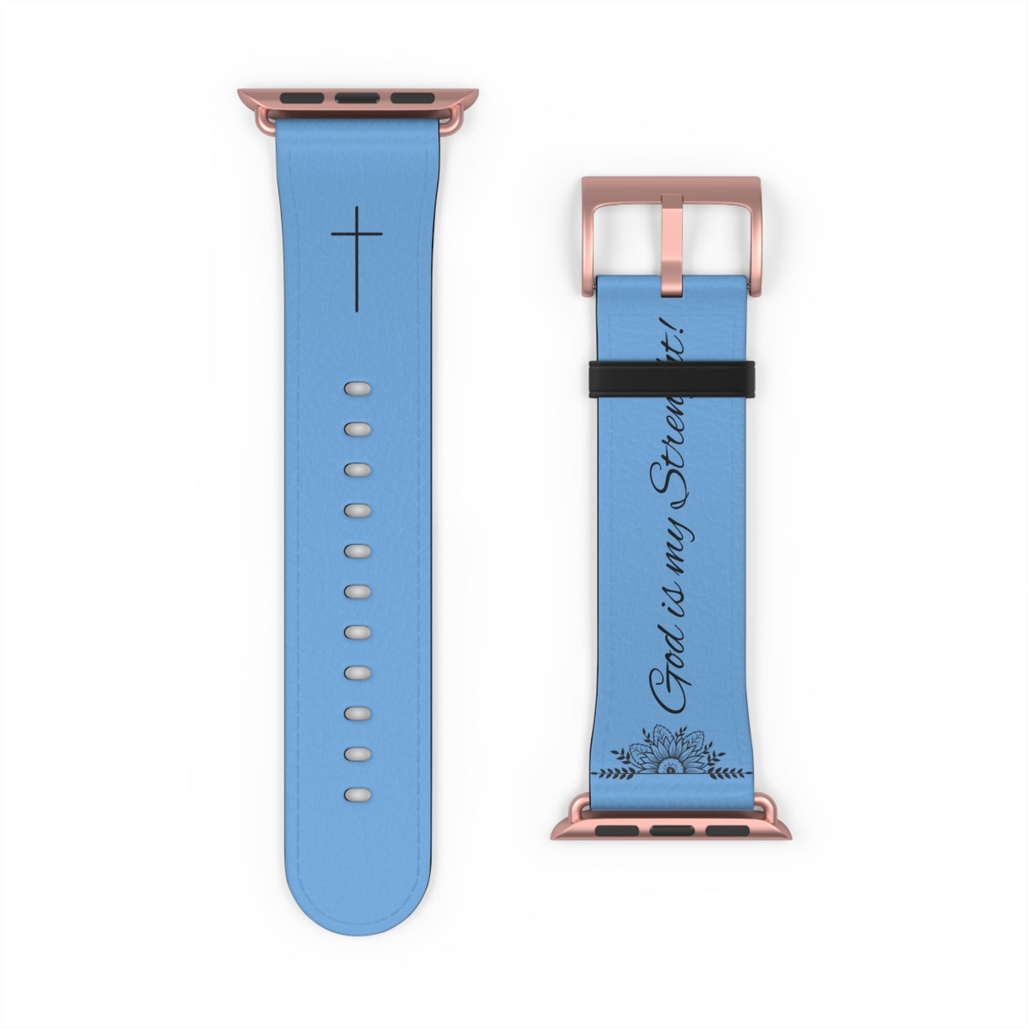 Faith-Inspired Watch Band, Christian Watch Strap, Casual Accessory, Gift for Believers, Stylish Faith Jewelry, Blue Watch Band