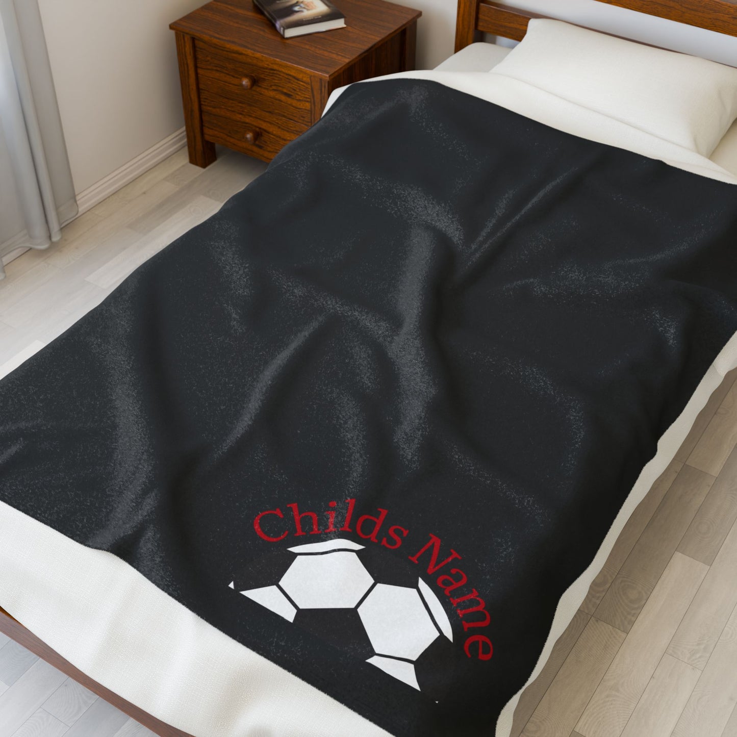 Game Day Plush Blanket, Custom Children's Name Blanket, Cozy Soccer Themed Gift, Soft Throw Blanket for Kids, Best for fall sports