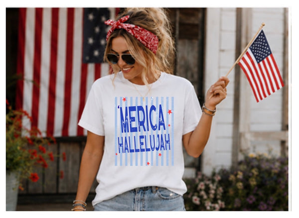 'Merica Patriotic Hallelujah Graphic Tee