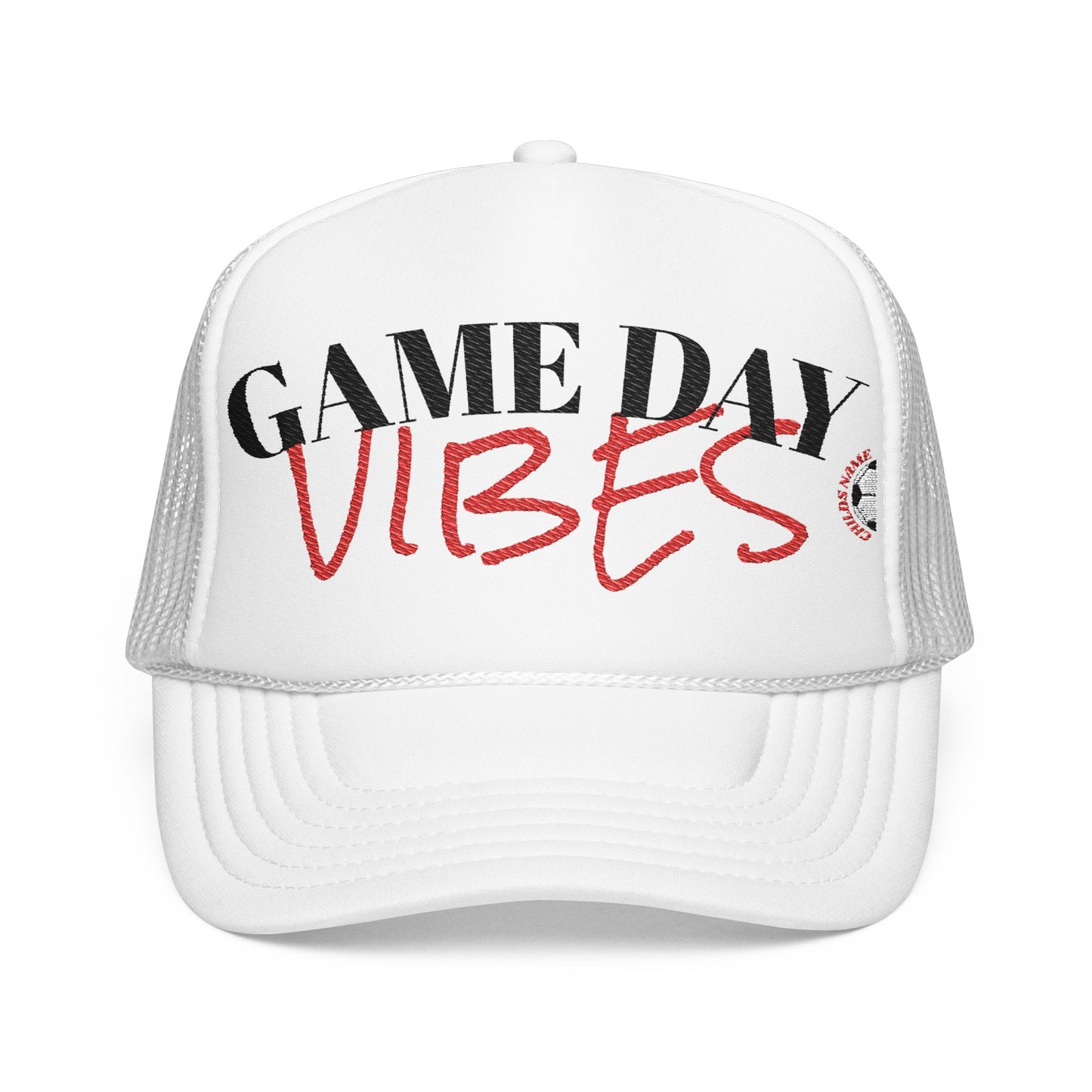 Game Day Vibes Foam Trucker Hat, Casual Sports Cap, Embroidered Accessories, Summer Fashion, Outdoor Events, Gift for Sports Fans