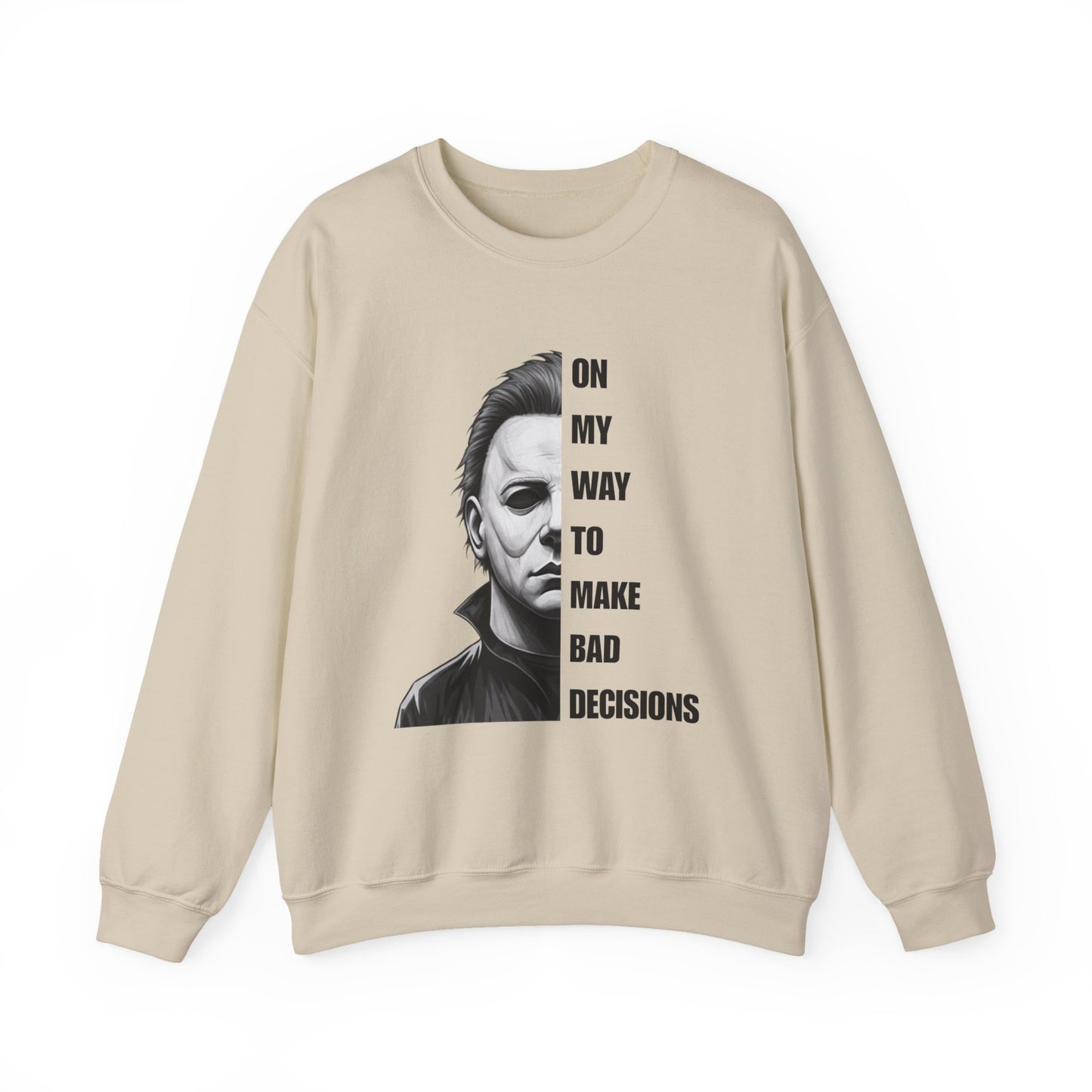 Michael Myers Sweatshirt, Horror Movie Apparel, Unisex Crewneck, Bad Decisions Gift, Halloween Costume, Spooky Fashion