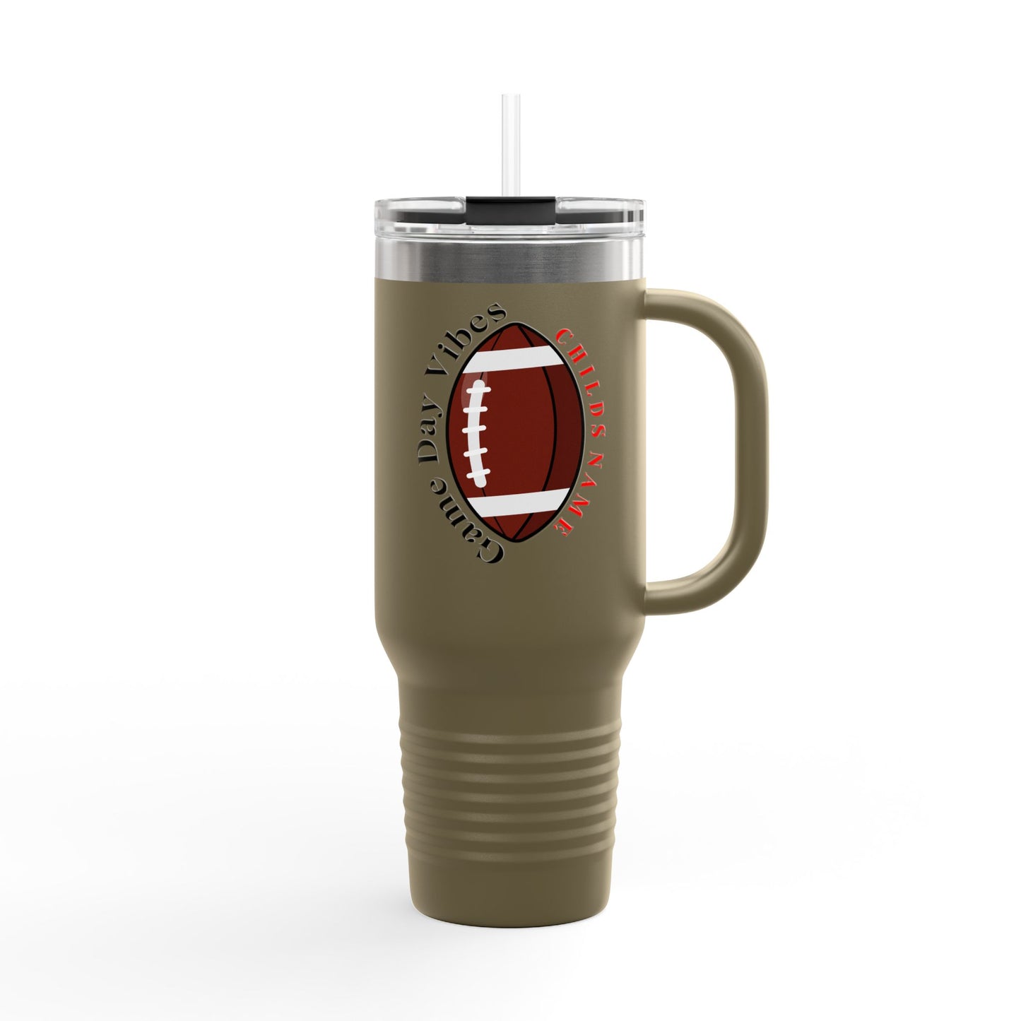 Game Day Vibes Insulated Travel Mug, Personalized Coffee Cup, Sports Travel Tumbler, 40oz Hydration Mug, Gift for Football Fans, [...]