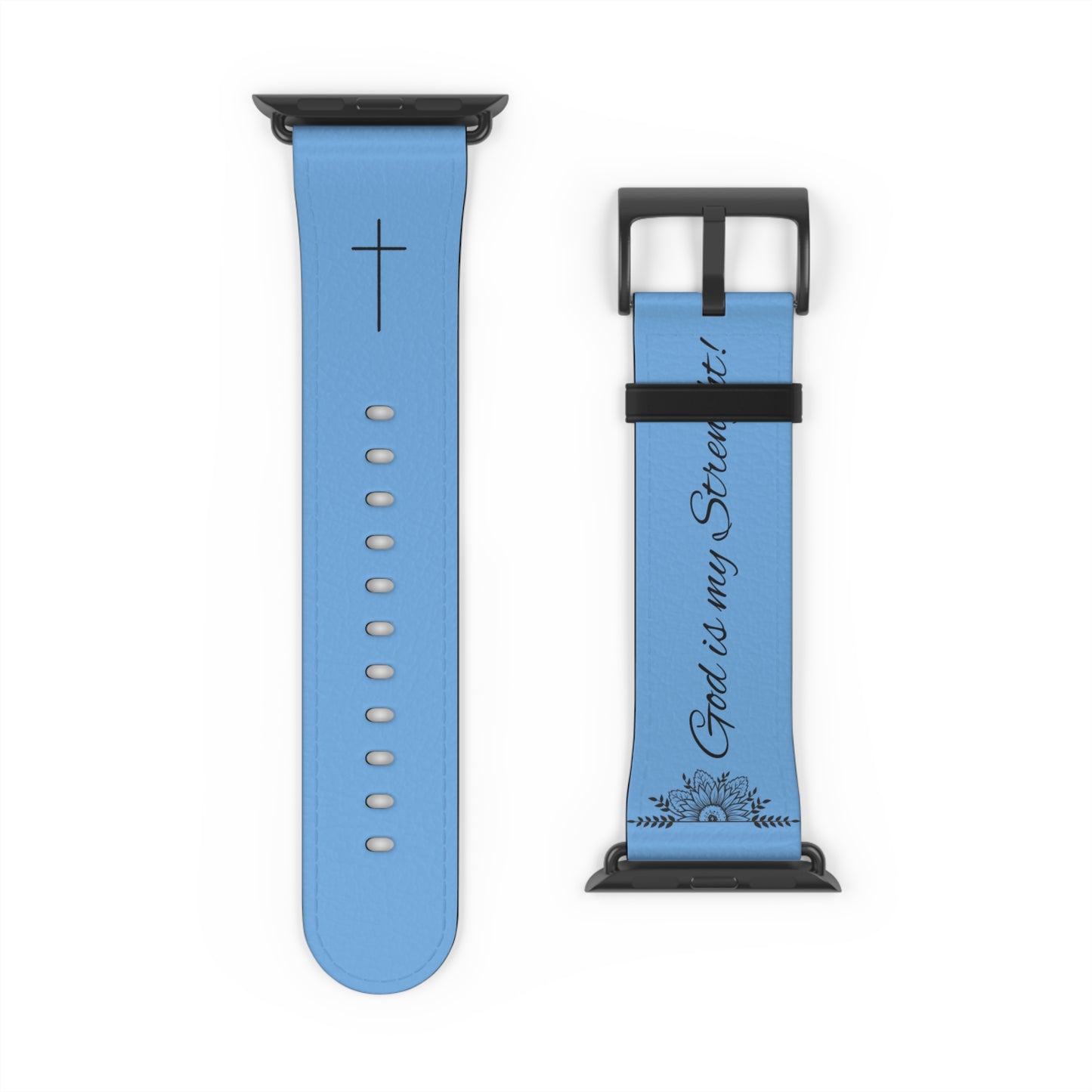 Faith-Inspired Watch Band, Christian Watch Strap, Casual Accessory, Gift for Believers, Stylish Faith Jewelry, Blue Watch Band