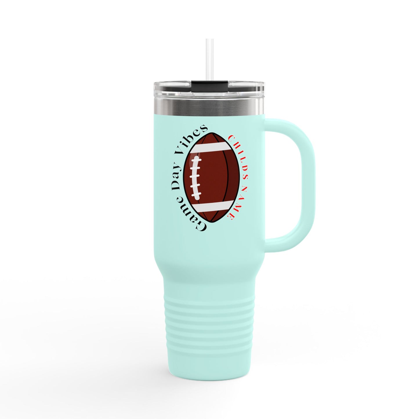 Game Day Vibes Insulated Travel Mug, Personalized Coffee Cup, Sports Travel Tumbler, 40oz Hydration Mug, Gift for Football Fans, [...]