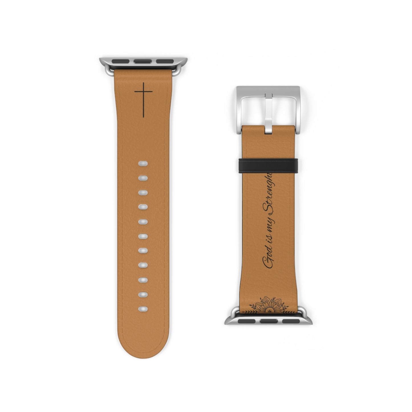 Faith-Inspired Watch Band, Leather Smartwatch Strap, Inspirational Gift, Christian Accessory, Everyday Motivation Bracelet