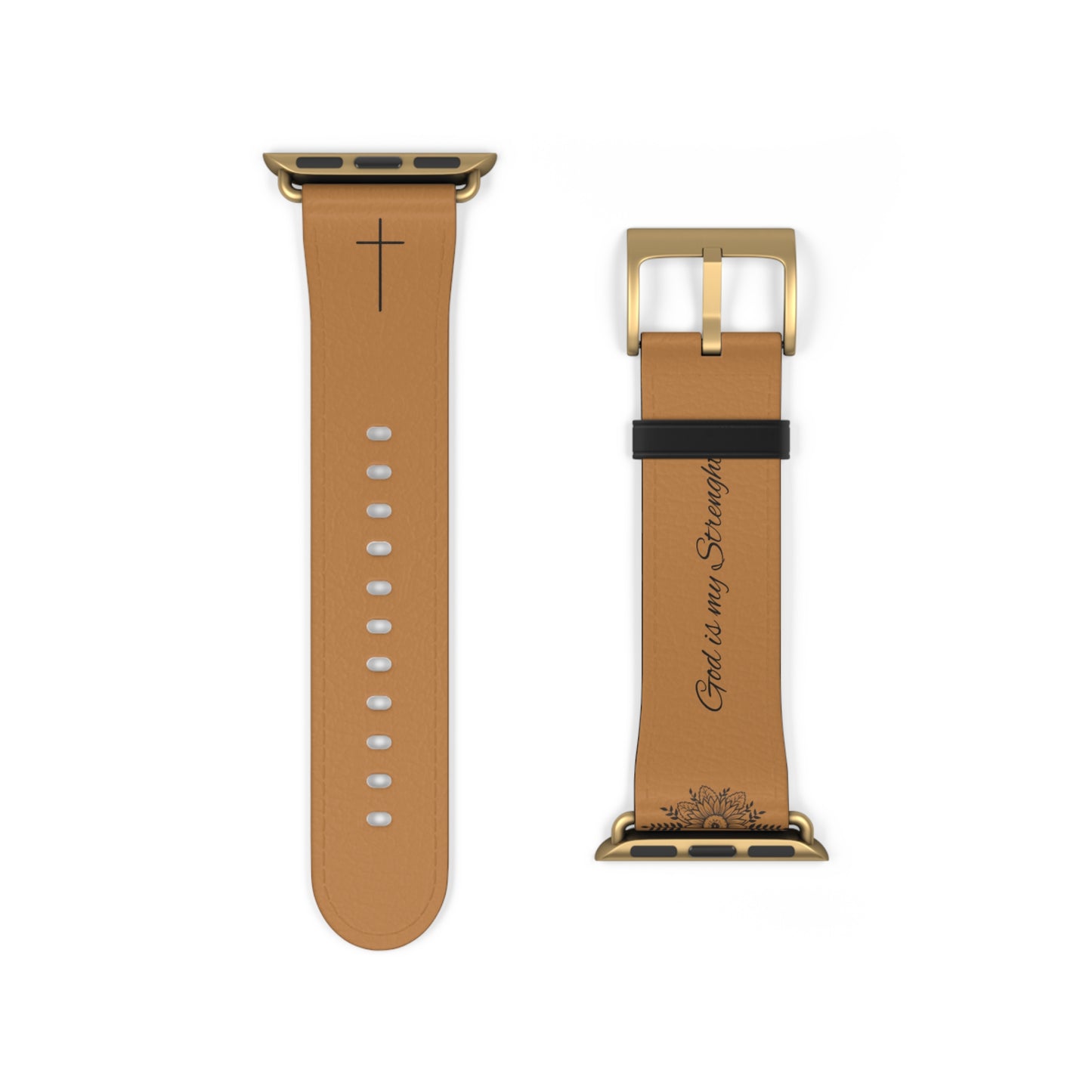 Faith-Inspired Watch Band, Leather Smartwatch Strap, Inspirational Gift, Christian Accessory, Everyday Motivation Bracelet