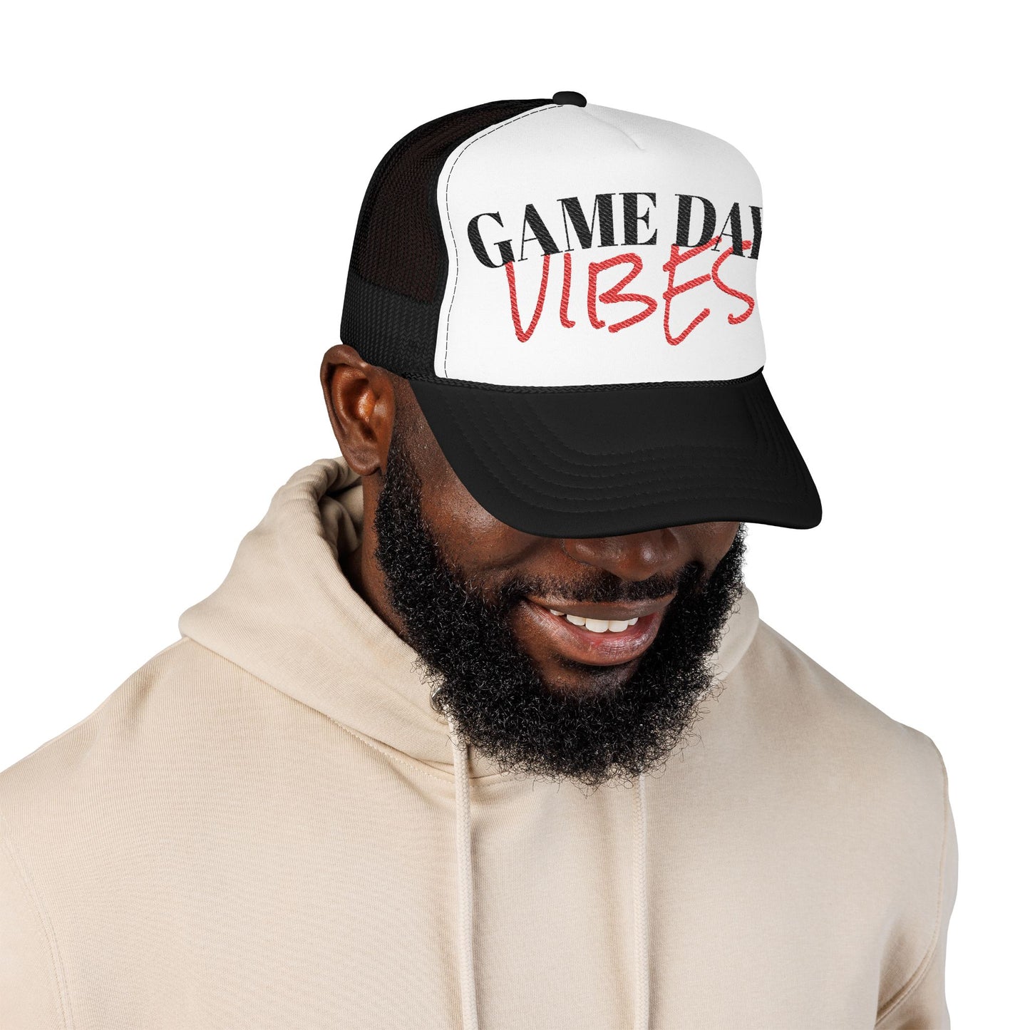 Game Day Vibes Foam Trucker Hat, Casual Sports Cap, Embroidered Accessories, Summer Fashion, Outdoor Events, Gift for Sports Fans