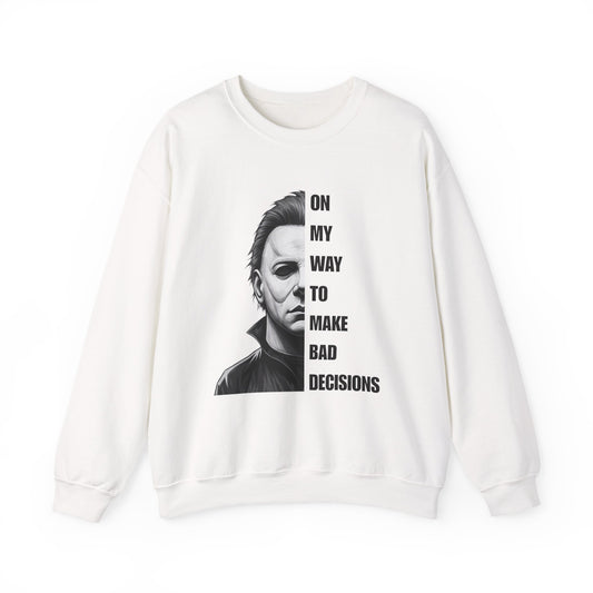 Michael Myers Sweatshirt, Horror Movie Apparel, Unisex Crewneck, Bad Decisions Gift, Halloween Costume, Spooky Fashion
