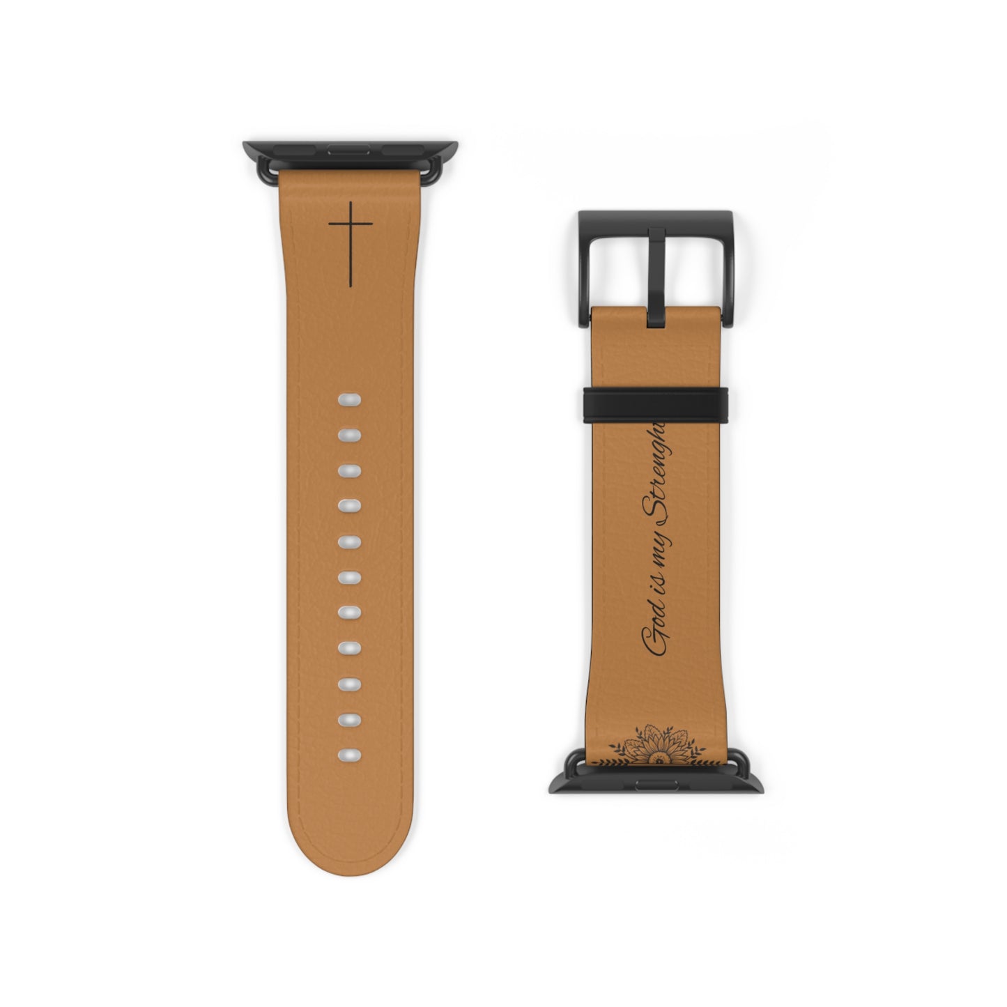 Faith-Inspired Watch Band, Leather Smartwatch Strap, Inspirational Gift, Christian Accessory, Everyday Motivation Bracelet